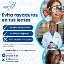 Recomendaciones para el cuidado de lentes Specta Care
